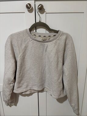 Madewell Cream Textured Crewneck Sweatshirt